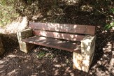 A bench with graffiti in Amirim