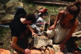 Danielle and Etan, assisting with the ecological home, Amirim