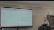 photo of prof luchtenburg presenting research