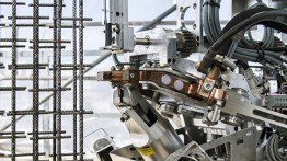 The Mesh Mould end effector positions, welds and cuts 6mm rebar, DFAB HOUSE, Switzerland, 2018