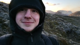 Edward J Zlotskiy CE'23 taking a break from research to enjoy the sights near Fagradalsfjall Volcano in Reykjavík, Iceland.