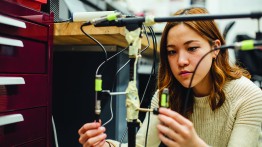 Student working in a lab