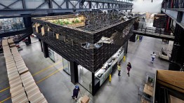 Crye Precision Headquarters amenity space by Camber Studio. Photo: Copyright John Muggenborg.