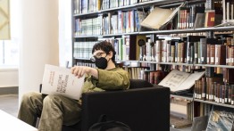 Studying in the library