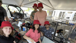 team in tent