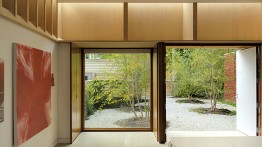 Image: Craven Road Studio. View from studio looking towards urban courtyard with Craven Road beyond.