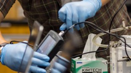 Chemical Engineering student working in lab
