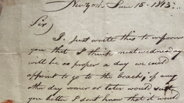 Archival letter on old parchment paper with cursive writing