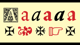 letters in black and red on yello background