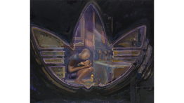 Detail: Aaron Gilbert, The Dream Before (22), 2024, oil on linen, © Aaron Gilbert, photography by Lance Brewer, courtesy of the artist and Gladstone.