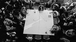 An IAUS forum on Aldo Rossi. Photo by Dorothy Alexander