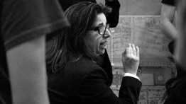 Diane Lewis at a Design IV review, Fall 2008