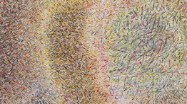 Naomi Lisiki. ''L'explosion' (detail) 2017. Oil paint on canvas