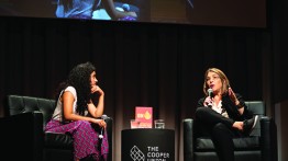 Activist Varshini Prakas with author/activist Naomi Klein