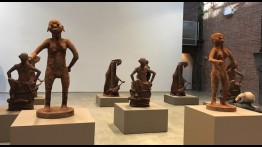 Installation view, Cercle d'Art des Travailleurs de Plantation Congolaise, SculptureCenter, New York, 2017. Photo: Ariella Azoulay