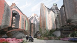 Digital rendering of the proposed courtyard of the Bauhaus Museum by Young & Ayata. Image courtesy of  Young & Ayata studio