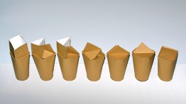 Spill-Resistant Disposable Cup, which folds closed