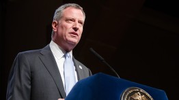 Bill de Blasio, mayor of New York City, in the Great Hall<br><br>