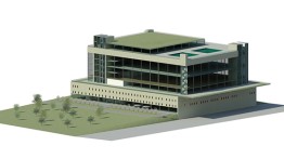 A recreation center with a park and multi-level gym designed as part of Quinee Quintana's senior group project


