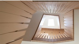 View of stairway. NADAAA, Rock Creek House, Washington, D.C., 2015. Photo by NADAAA.