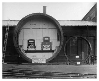 Full-Sized Section, Hudson River Tunnel, 1923. New Jersey Interstate Bridge and Tunnel Commission, photographer. Courtesy of the New York Public Library.