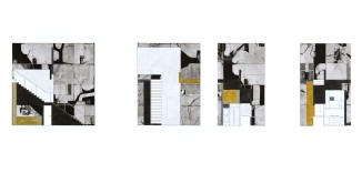 Kitchen Cluster Elevation, digital print with pencil, 20” x 10”