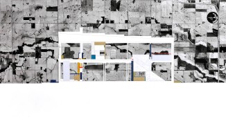 Longitudinal Section, digital print with pencil, pastel, and oil pastel, 20” x 40”