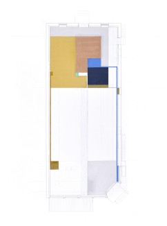 First Floor Fields and Elements No. 2, digital print with pencil, pastel, and oil pastel, 20” x 26”
