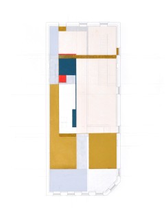 Second Floor Fields and Elements No. 2, digital print with pencil, pastel, and oil pastel, 20” x 26”