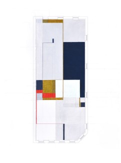 Second Floor Fields and Elements No. 3, digital print with pencil, pastel, and oil pastel, 20” x 26”