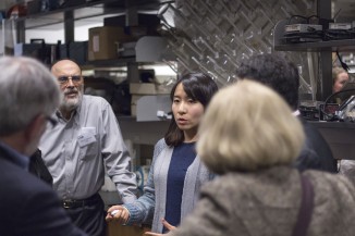 Hailey Kim CE'16 discussed her team's research about cleaning oil spills on soil above aquifers