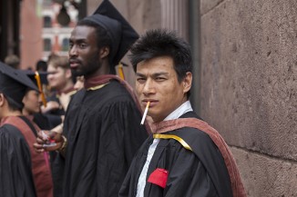 Angad Singh Thakuri A'15 with DeVonn Frances A'15 in the background