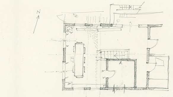Tao DuFour: Plan sketch of the Centro do Caboclo Tupiniquim, Salvador, Brazil. 2010.