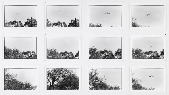 Detail of Zoe Leonard's Al río / To the River showing a 3 by 4 grid of black and white photographs.