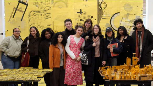Students with Acting Associate Dean Mersiha Veledar AR'03