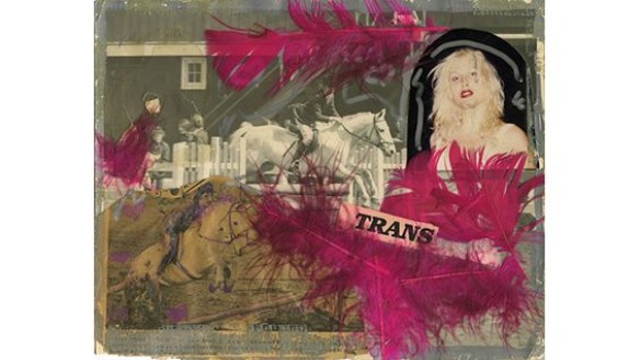 Chloe Dzubilo, Untitled, n.d., feather, photo, paper, 8 by 10 inches. Courtesy the Estate of Chloe Dzubilo