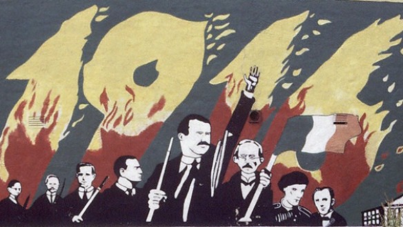 Detail of a 1991 mural in Belfast, Ireland