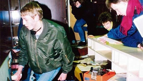 Demonstrators storm the DDR Stasi headquarters in Berlin, Germany, January 15, 1990